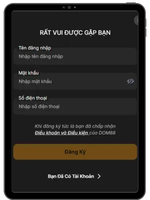 Đăng kí Tài Khoản dom88